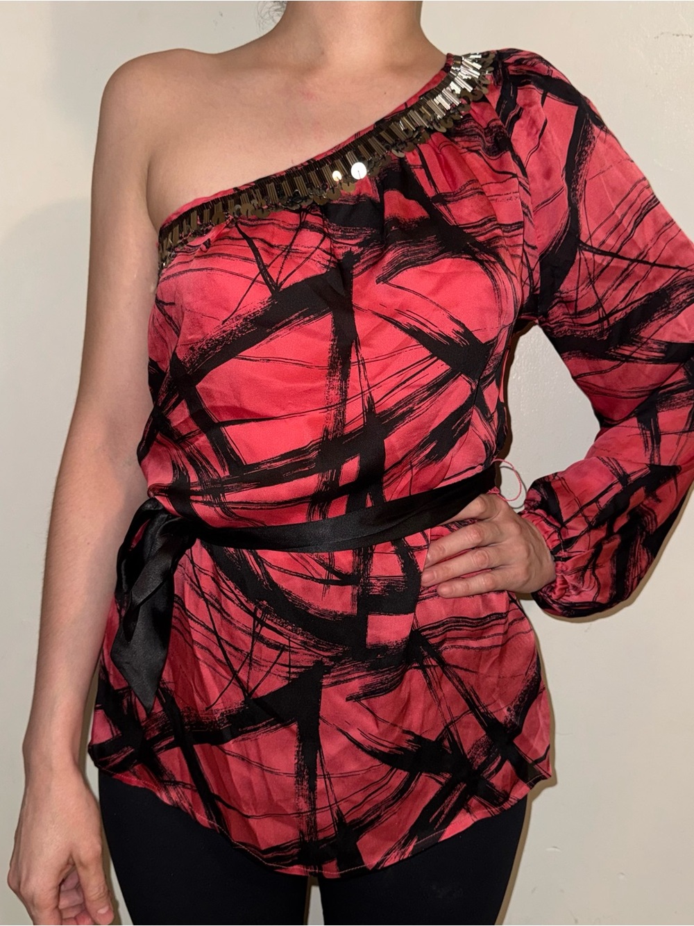 Y2K Vintage BEBE One Shoulder Top Size S NWT